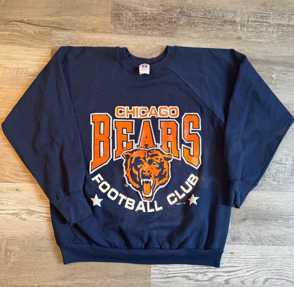 Vintage Chicago Bears Logo 7 Crewneck Sweatshirt – Made in USA – Size Large